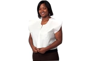 PROADVANTAGE Pro Advantage P750013 Exam Cape, Tissue/Poly/Tissue, 30" x 21", White, Traditional Front/Back Opening (Pack of 100)