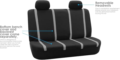 Car Seat Covers Full Set, Breathable Premium Cloth Automotive Seat Cover, Universal Front and Rear Seat Covers, Easy to Install Car Accessories for Most Cars Trucks SUV (Beige)