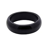 6mm Black Onyx Gemstone Plain Band Ring (7)