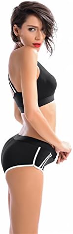 Zegocaca Women's Sexy Criss Cross High Waist Bandage 2PCS Bikini Set Swimsuit M