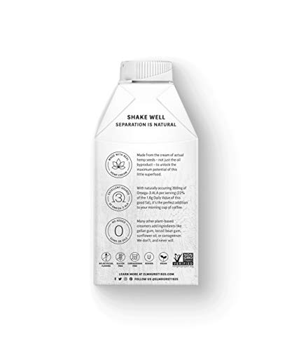 Elmhurst French Vanilla Non Dairy Hemp Coffee Creamer, 16 Ounce (Pack of 6)