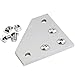 Boeray 10pcs Aluminum Alloy T Slot L Shape Joining Plate and 50pcs M5x8 Hex Screw and 50pcs T Nut for 2020 Series Aluminum Profile