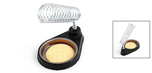 Bench Top Zinc Metal Spring Soldering Iron Stand Holder w Sponge