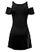 Doublju Womens Open Shoulder Flare Tunic T-Shirt Dress