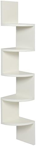 Wall Mount Corner Shelf 5 Tier Zig Zag Large Floating Shelves Design Decoration Book Shelf Organizer Accessories #EW,United States,White
