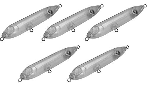 Catfish Rattling Line Float Lure for Catfishing, Demon Dragon Style Peg for Santee Rig Fishing, 4 inch (5-Pack, Clear Unpainted Blank)