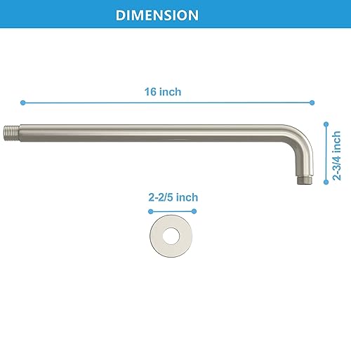 Wall Mounted Shower Arm Extension & Head Holder - Stainless Steel Elbow Pipe In Champagne Bronze - View #11