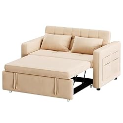 DWVO 55" Futon Couch, 3-in-1 Futon Sleeper with