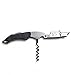 Premium Waiters Corkscrew By Coutale Sommelier - Black Stainless Steel - French Patented Spring-Loaded Double Lever Wine Bottle Opener for Bartenders and Gifts