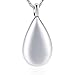 Yinplsmemory Carved Teardrop Keepsake Ashes Necklace Urn Pendant Cremation Memorial Jewelry Silver