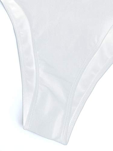 Dainzuy Women's Off Shoulder Ruffle Bikini Two-Piece Swimsuit Beach Swimwear Print Two Piece Bathing Suit Tankini Set White - Thumbnail 5