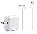 KimRose (tm) 10'FT USB Sync Cable Power Cord + 10W Wall Charger for ipad 1,2,3 ; iphone 3, 3s, 4, 4s