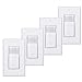 EverElectrix 4 Pack Motion Sensor Light Switch, Neutral Wire Required, Single Pole Only (Not 3-Way), Indoor in-Wall Occupancy Sensor with Wall Plate, Adjustable Timer, Title 24, UL Certified, White