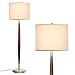 Brightech Lucas - Mid Century Modern Floor Lamp For Bedroom Reading - Brighten Living Room Corners with A Free Standing Light - Tall Office Lighting With Drum Shade & Handsome Wood Finish primary