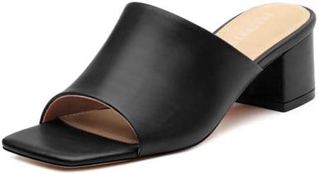 Amazon.com | FOWT Women Square Open Toe Mules Slip on Wedge High