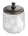 mDesign Bathroom Vanity Glass Apothecary Jars for Cotton Balls, Swabs, Cosmetic Pads - 3pc Set, Clear/Bronze