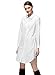 Neo-wows Women's Long Sleeve Solid Loose Cotton Straight Office Dress Size S White