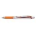 Pentel EnerGel Deluxe RTX Retractable Liquid Gel Pen, Medium Line, Metal Tip, Orange Ink, Box of 12 (BL77-F)