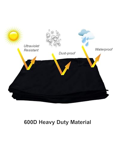 iBirdie Outdoor TV Cover 52 to 55 inch Weatherproof, Cover Size 52''L x 31''H, Waterproof for Outside Flat Screen 52 to 55 inch TV, Black, 600D Thick Fabric Screen Protector with Bottom