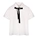 Sankill Sweet Chiffon Tie Bow Blouse (S, Short sleeve)