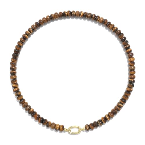 ROISE LADY Tiger Stone Beaded Necklace