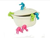 Drhob 2 pcs Raise The Lid Prevents Soup Pot Overflow Sillicone Eco-friendly Tools Kitchen Clip holder creative villain