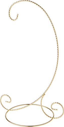 Bard's Twisted Gold-Toned Ornament Stand, Large, 12.25" H x 7.5" W x 7.5" D