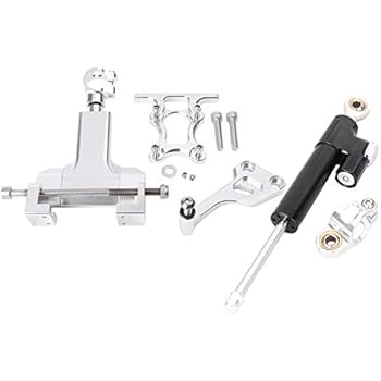 Newsmarts Aluminum Steering Damper Stabilizer Buffer Control Bar, Steering Damper Stabilizer with Mounting Bracket Kit for Yamaha MT-07 2013-2017