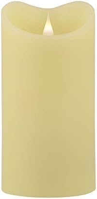 Mandarin Fla-SOL3D7-5-IV Melted 3D Virtual Flame Candle, 7.5", Off-White
