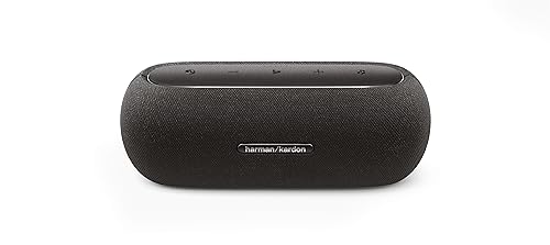 Harman Kardon Luna, Enceinte portable Bluetooth, autonomie de 12 h, étanche à l'eau et à la poussière IP67, son et basses puissantes, Noir