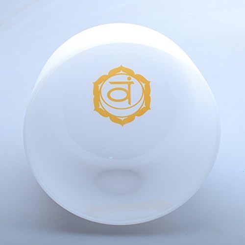 12" D Sacral Orange Chakra Symble Pattern Quartz Crystal Singing Bowl