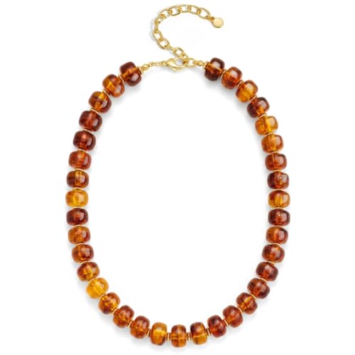 FAUTHENTICUTE Amber Beaded Choker Necklace