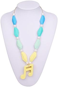 Nursing/Teething/Soothing/Drooling Necklace for Baby & Mom - Yellow Music Note