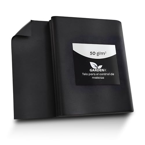 GARDENIX® 32 m² sheet non-woven weed control fabric - UV stabilised 50g/m² landscape ground cover membrane black (3,2m x 10m)