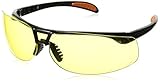 Uvex S4222XXC Protégé Safety Eyewear, Metallic Black Frame, Amber UV Extreme Anti-Fog Extended Lens