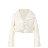 FAYBOX Cozy Faux Fur Flower Girl Bolero Shrug Accessories Princess Cape C Size M