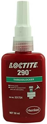 Loctite 290/50ML Threadlocking Adhesive, Medium/High Strength, 50 mL - 2 Pack