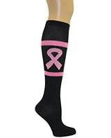 Pink Ribbon Breast Cancer Awareness Knee High Socks Sports ...