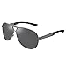 Joopin Fashion Men's Polarized Sunglasses Driving Aviator Man Sun Glasses(Grey Frame Black Lens)