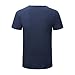 Aiyino Mens Summer Casual V-Neck Button Cuffs Cardigan Short Sleeve T-Shirts L Navy