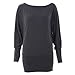 ZJ Clothes Plus Size Women Long Sleeve Off Shoulder Plain Batwing Tunic Top