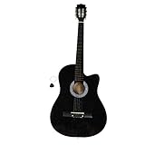 Futureshine Acoustic Guitar Beginners with Guitar Plectrum & Pick Steel Strings (Black)