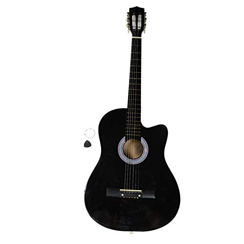Futureshine Acoustic Guitar Beginners with Guitar Plectrum & Pick Steel Strings (Black)