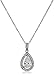 Amazon Collection 925 Sterling Silver AAA Cubic Zirconia Halo Teardrop Pendant Necklace, 18