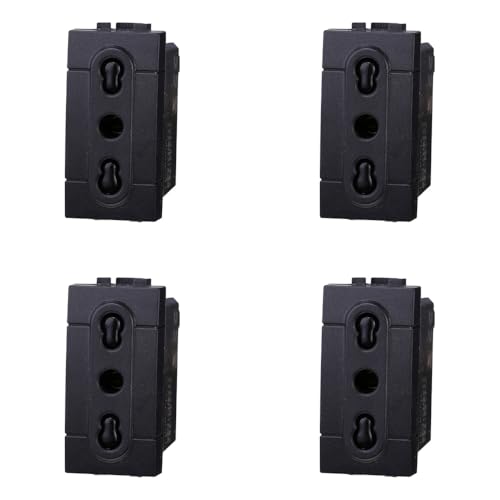 IXTRIMA Presa bipasso 2P+T 10/16A 250V Serie compatibile con Bticino Livinglight colore nero set 4pz