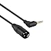 CableCreation 3 Feet Angle 3.5mm (1/8 Inch) Stereo Male to XLR Male Cable, Black