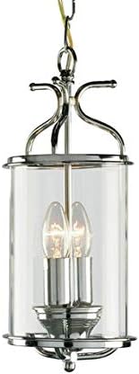 Winchester 2 Light Blown Glass Hanging Lantern Chrome