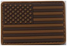 MINI United States American Flag PVC Silicone Rubber Patch Tactical Military Uniform Velcro Patch 2"x1.5" Army Air Force Marine Navy Police Firefighter Brown Tan Coyote Tan