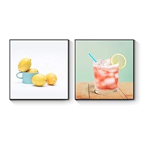 Framed Canvas Wall Art for Living Room, Bedroom Tasty Food Canvas Prints for Home Decoration Ready to Hanging - 16"x16"x2 Panels