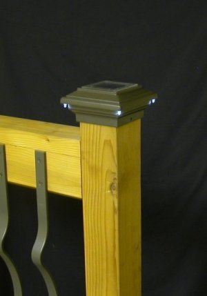 Aurora Deck Lighting Aries Solar 3.5 Inch Post Cap Deck Light, Bronze SPW5035